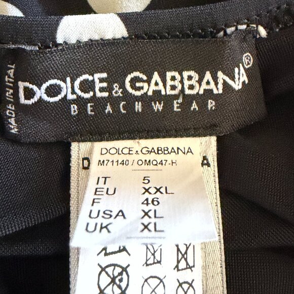 Dolce & Gabbana one piece black polkadot swimsuit Sz XL - Picture 9 of 9